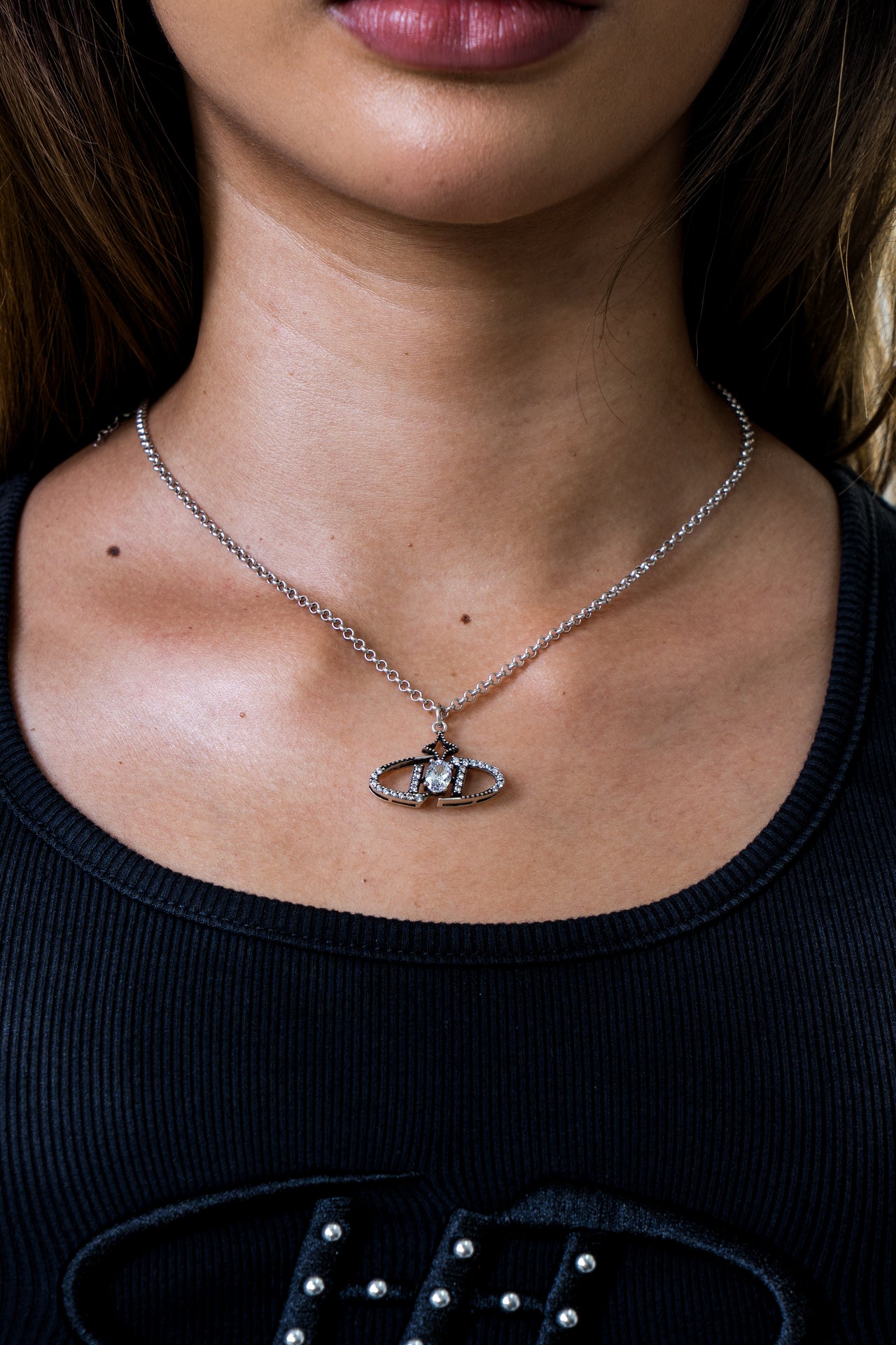 HALFSAVAGE Logo Necklace — Antique Silver