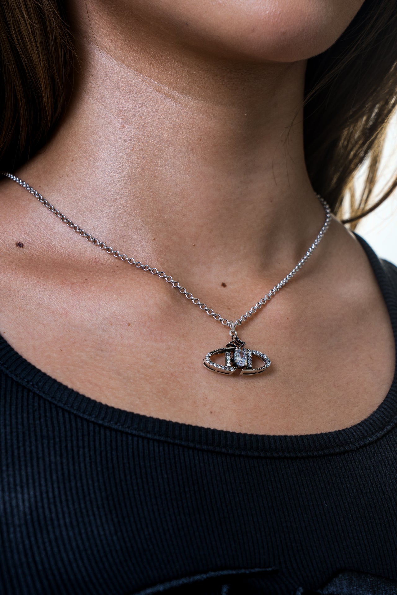HALFSAVAGE Logo Necklace — Antique Silver