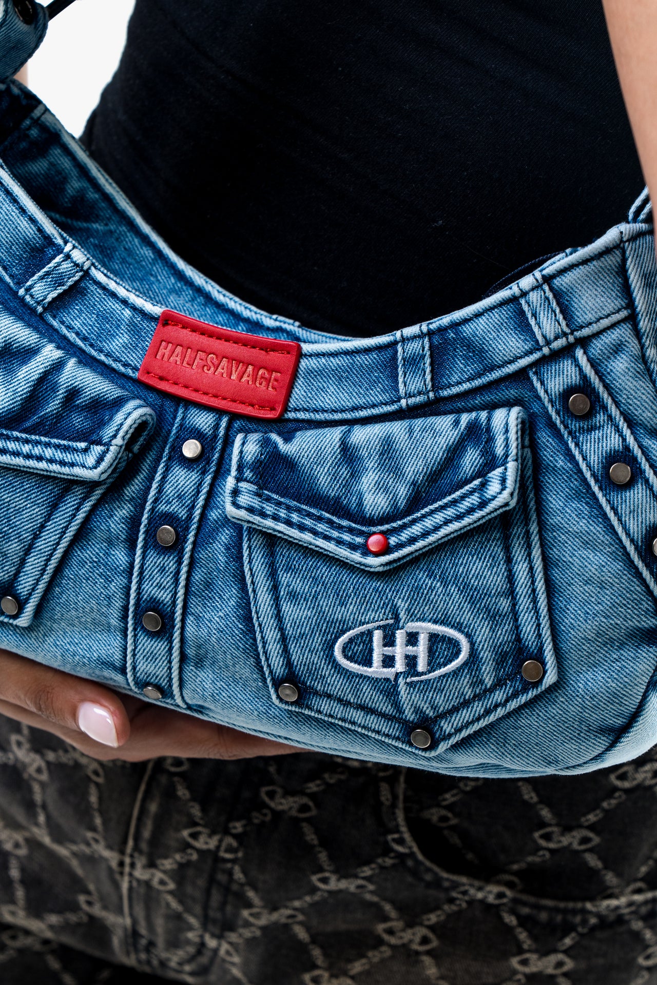 Blue Denim Shoulder Bag