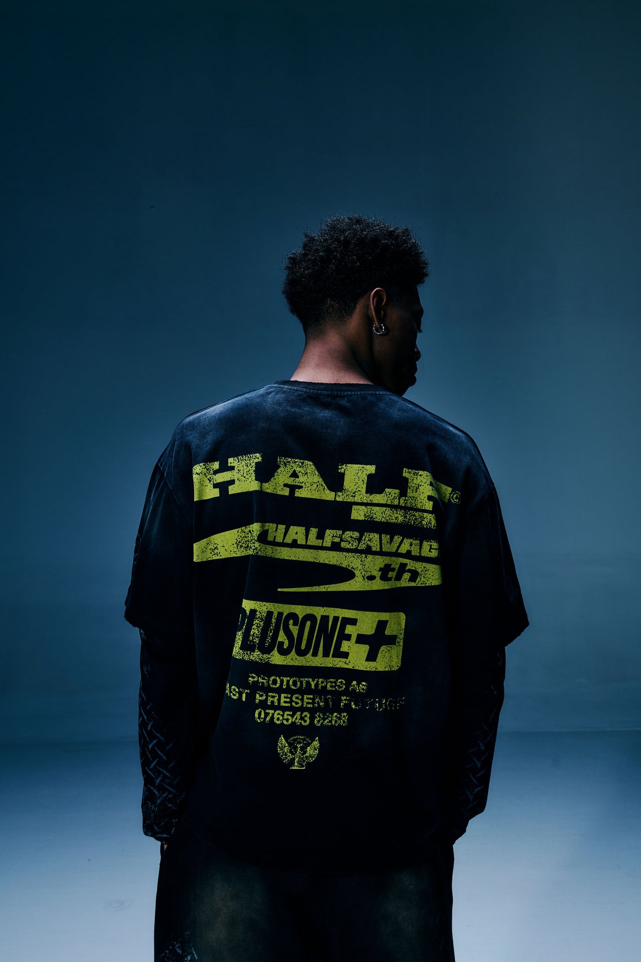 HALF SAVAGE Heavy Washed Double Sleeve Tee