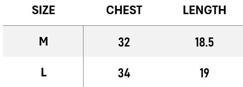 SIZE CHART