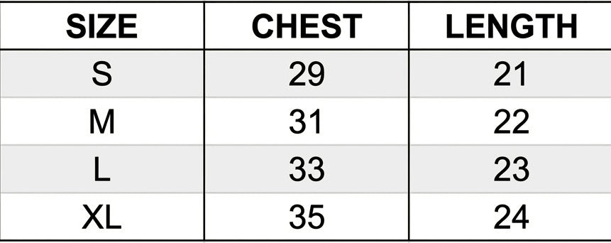 SIZE CHART