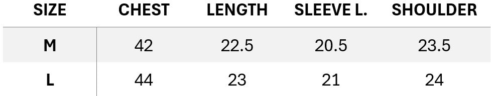 SIZE CHART