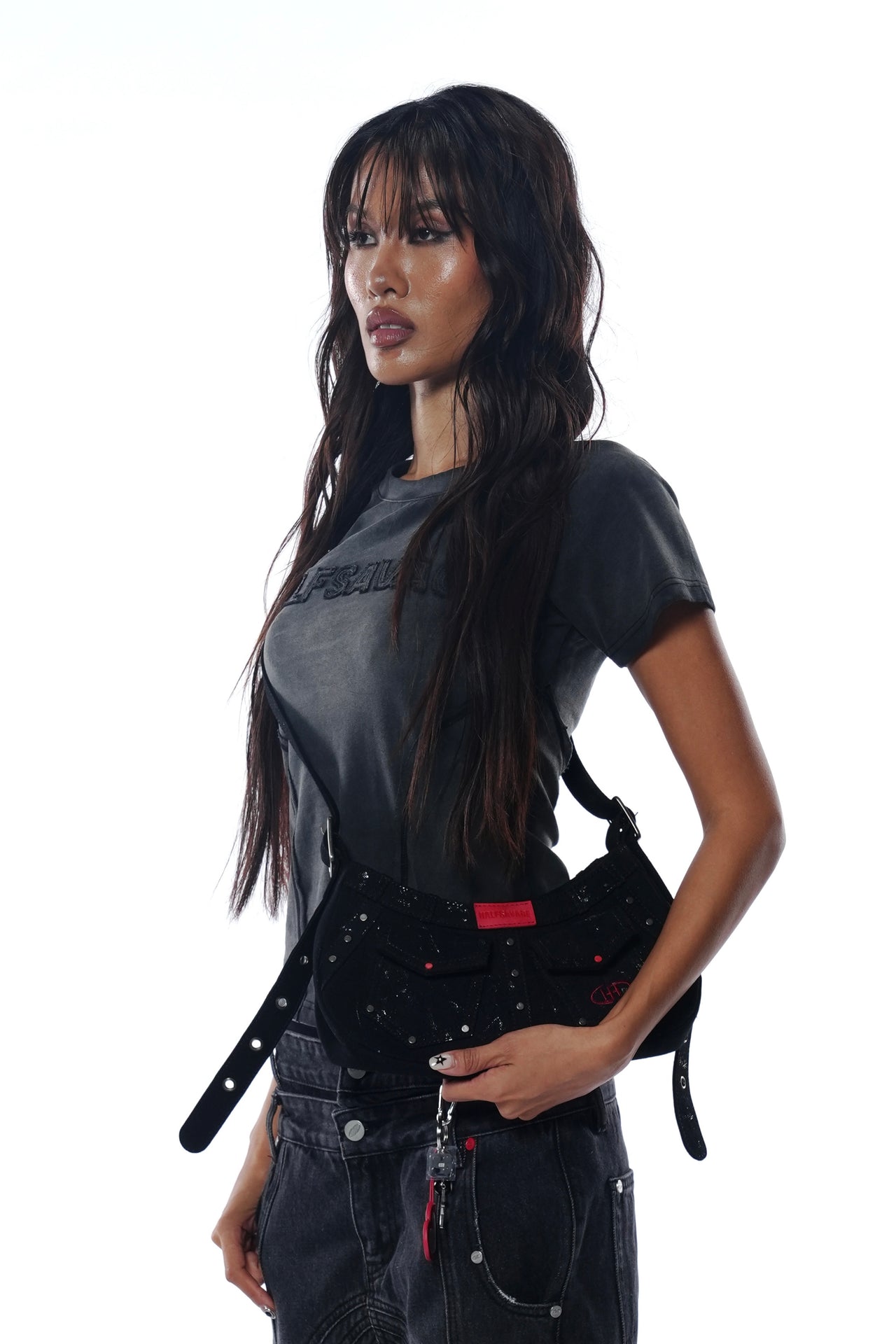 Waxed Denim Shoulder Bag