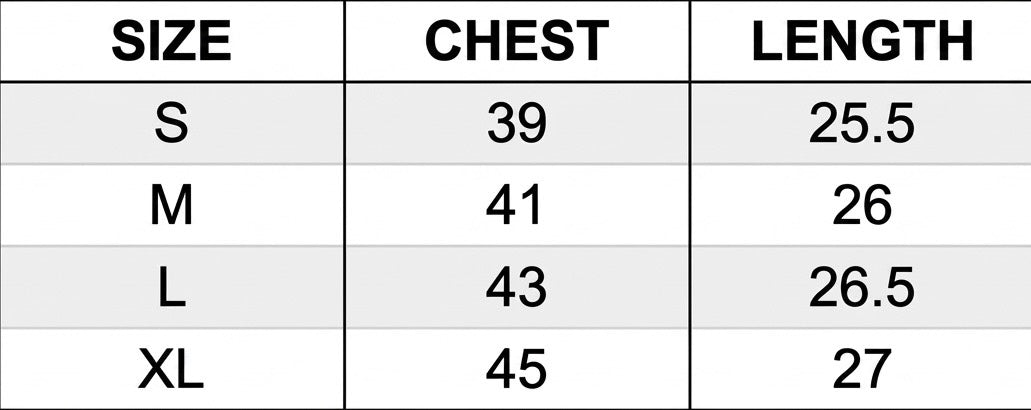 SIZE CHART