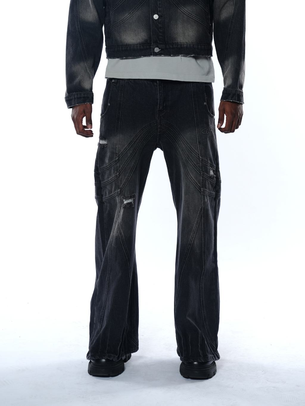 STRUCTURE DENIM PANTS — BLACK WASH