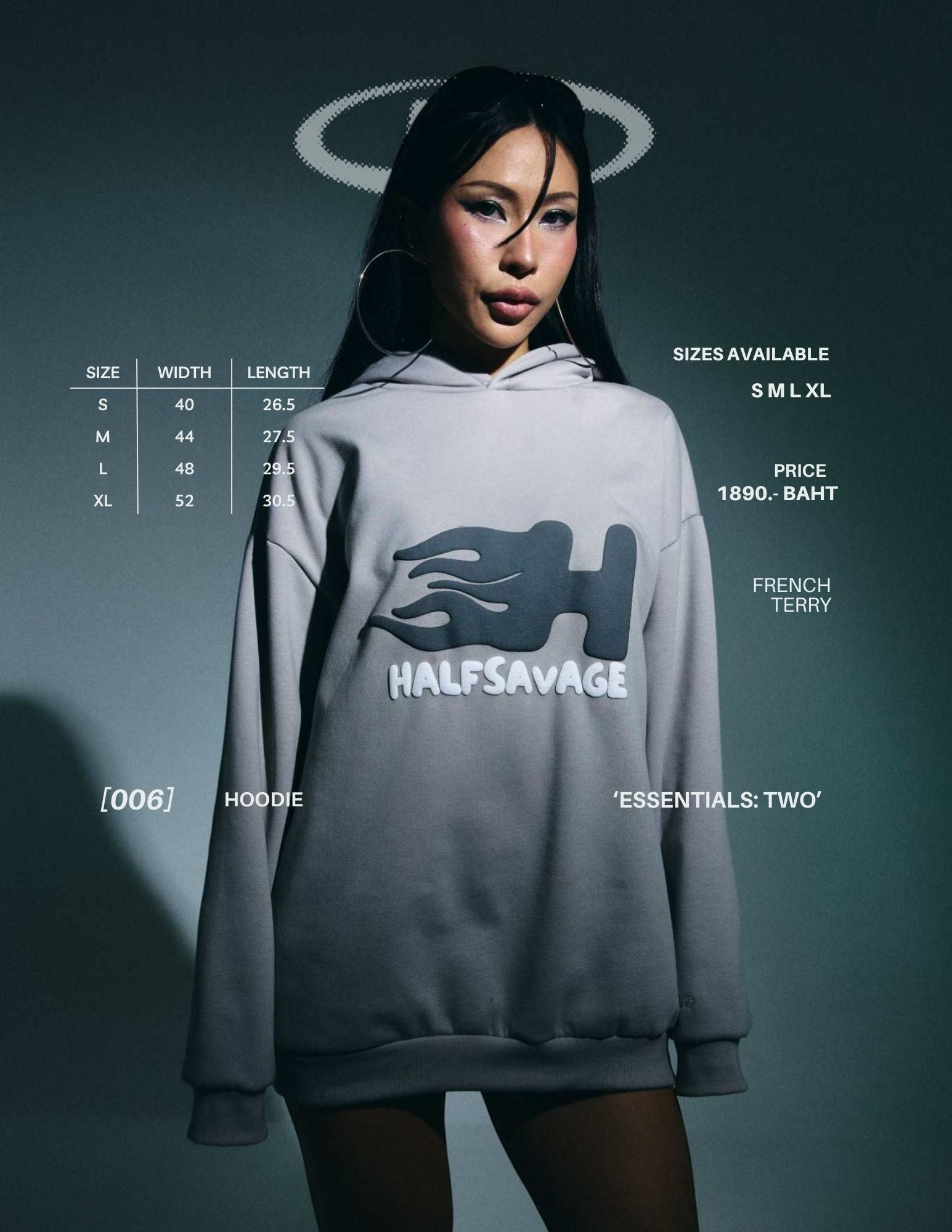 ESSENTIALS:TWO [006] HOODIE - HALF SAVAGE
