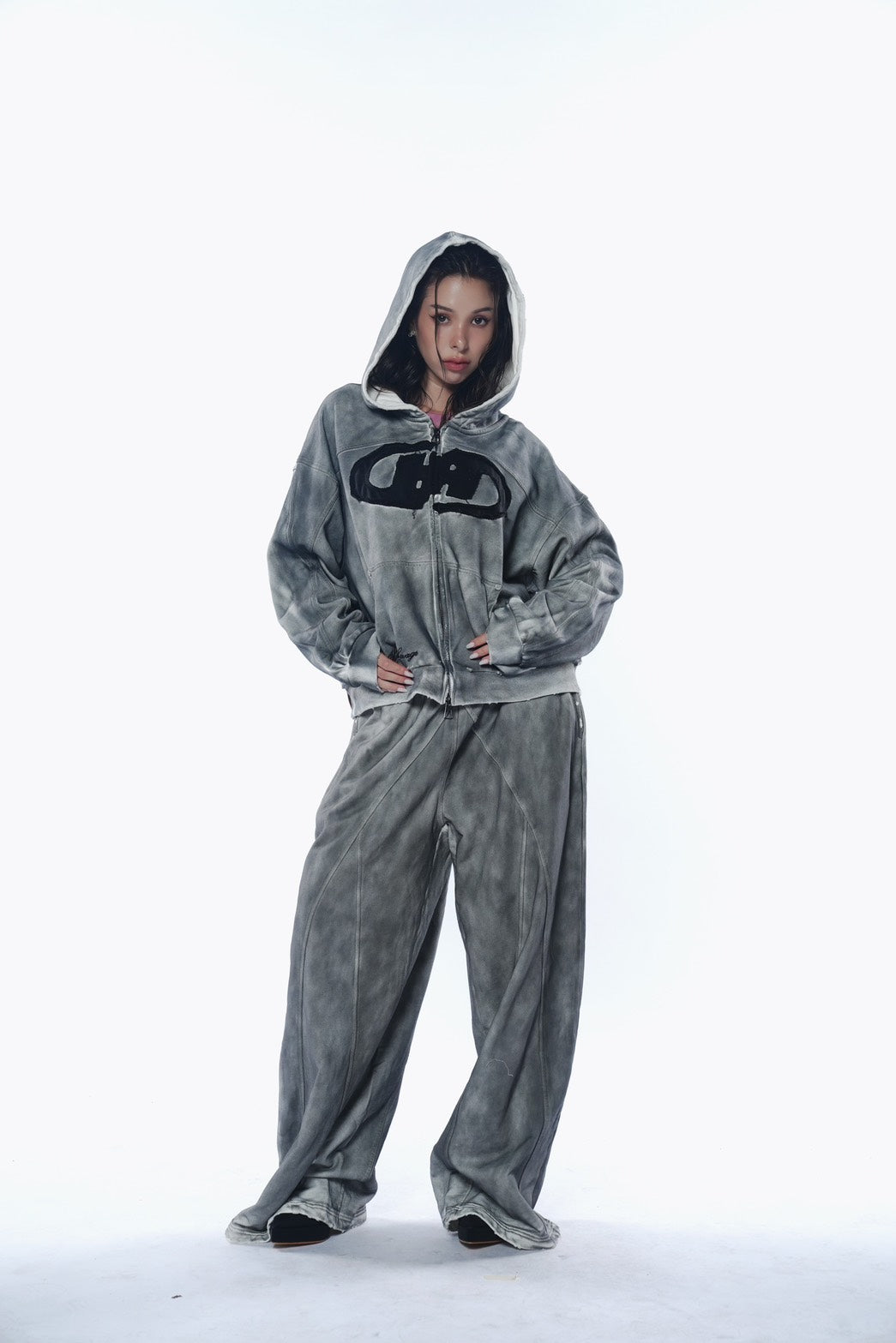 Dirty Grey Zip Hoodie