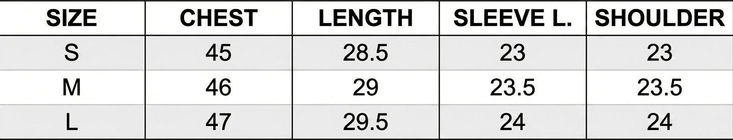 SIZE CHART