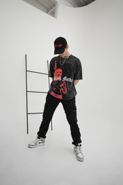 BLACK MARKET T-SHIRT - DISTRESSED BLACK