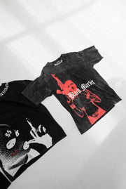 BLACK MARKET T-SHIRT - DISTRESSED BLACK